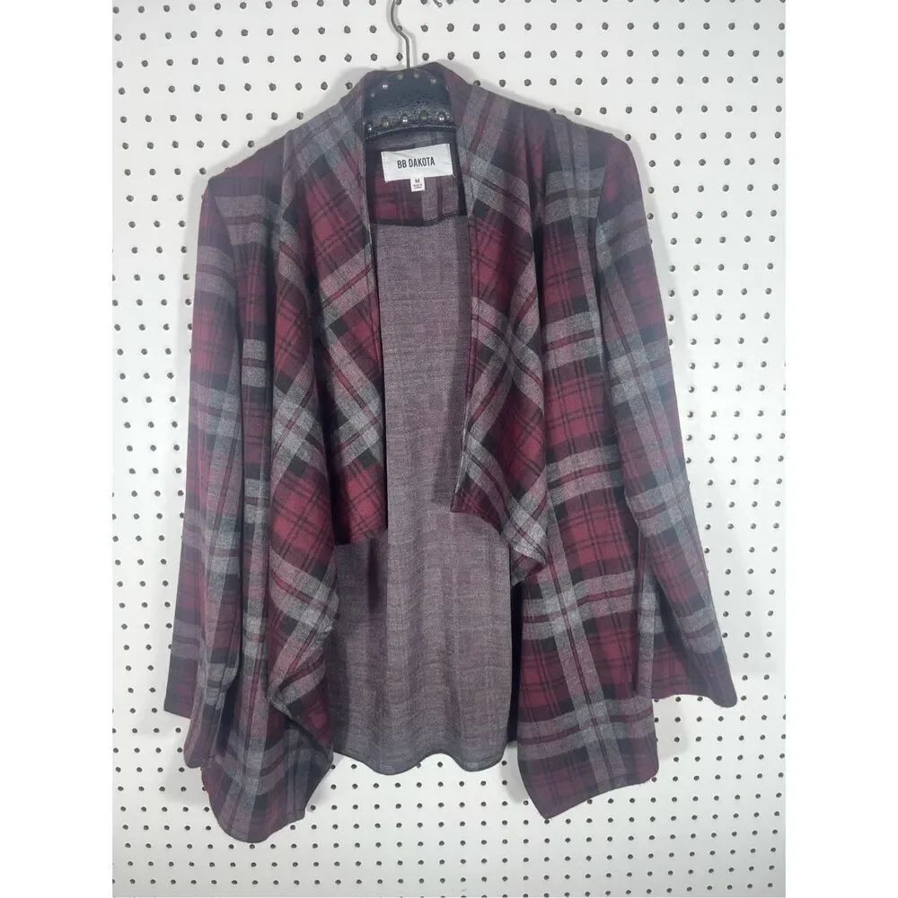 BB Dakota Plaid open cardigan size M
